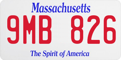 MA license plate 9MB826