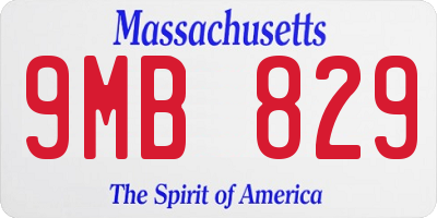 MA license plate 9MB829