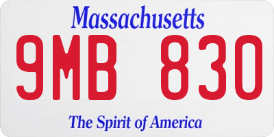 MA license plate 9MB830