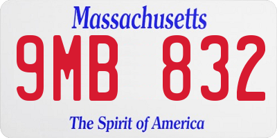 MA license plate 9MB832