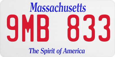 MA license plate 9MB833