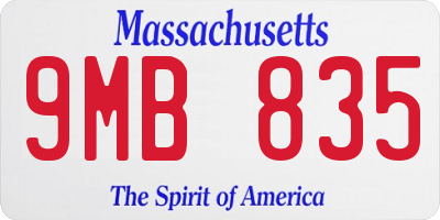 MA license plate 9MB835