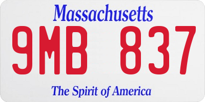 MA license plate 9MB837