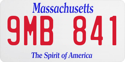 MA license plate 9MB841