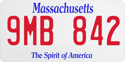 MA license plate 9MB842