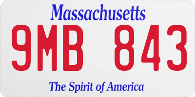 MA license plate 9MB843