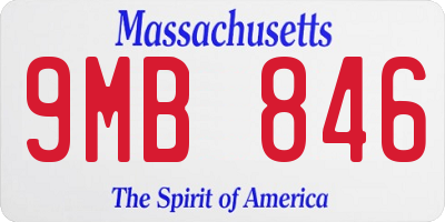MA license plate 9MB846
