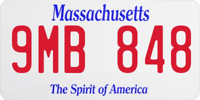 MA license plate 9MB848