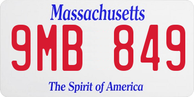 MA license plate 9MB849