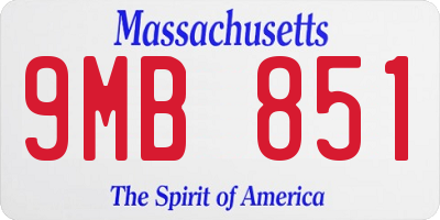MA license plate 9MB851