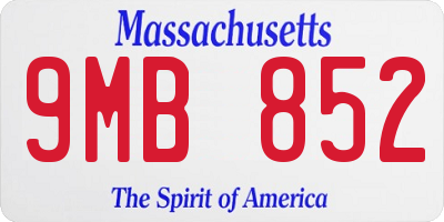 MA license plate 9MB852