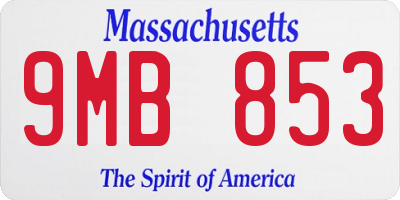 MA license plate 9MB853