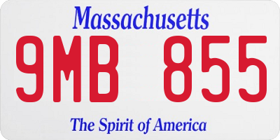 MA license plate 9MB855
