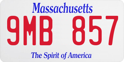 MA license plate 9MB857