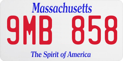MA license plate 9MB858