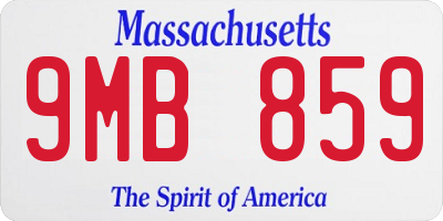 MA license plate 9MB859