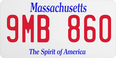 MA license plate 9MB860