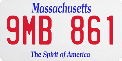 MA license plate 9MB861