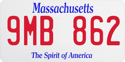 MA license plate 9MB862