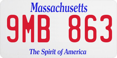 MA license plate 9MB863