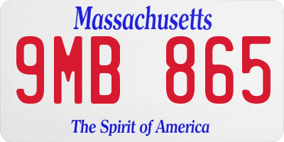 MA license plate 9MB865