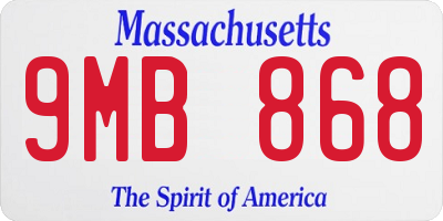 MA license plate 9MB868
