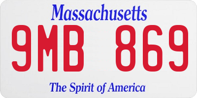 MA license plate 9MB869