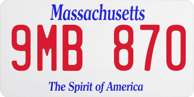MA license plate 9MB870