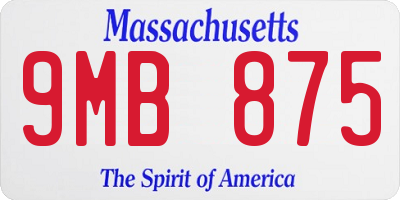 MA license plate 9MB875