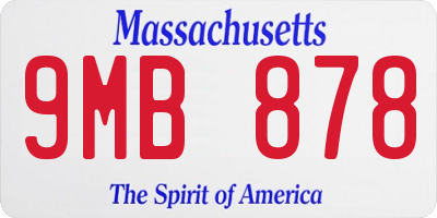 MA license plate 9MB878