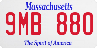 MA license plate 9MB880