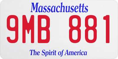 MA license plate 9MB881
