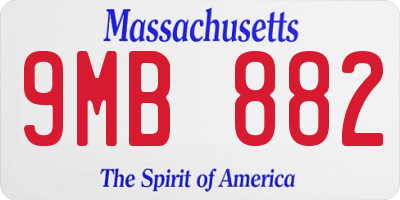 MA license plate 9MB882