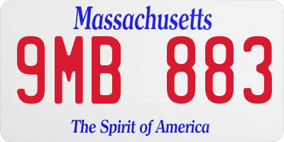MA license plate 9MB883
