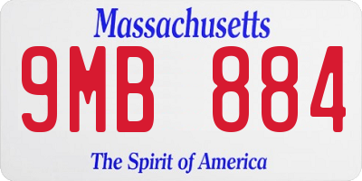 MA license plate 9MB884
