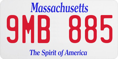 MA license plate 9MB885