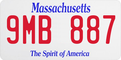 MA license plate 9MB887