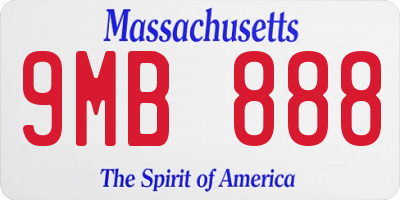 MA license plate 9MB888