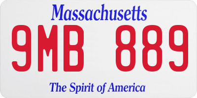 MA license plate 9MB889