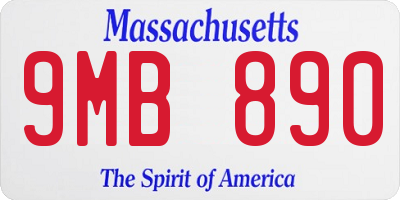 MA license plate 9MB890