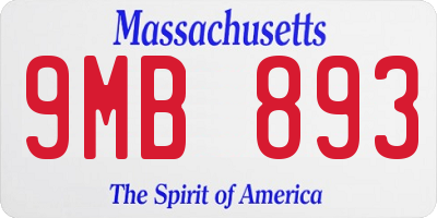 MA license plate 9MB893