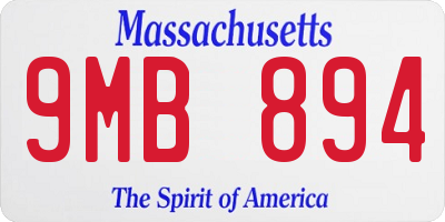 MA license plate 9MB894