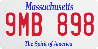 MA license plate 9MB898