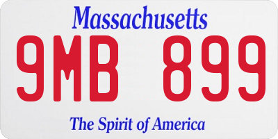 MA license plate 9MB899