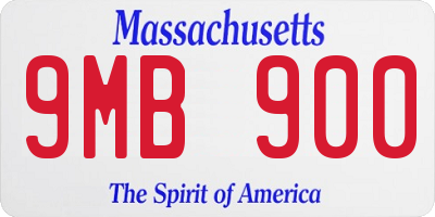 MA license plate 9MB900