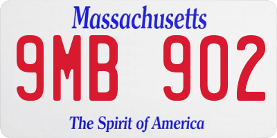 MA license plate 9MB902