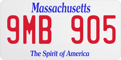 MA license plate 9MB905