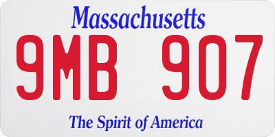 MA license plate 9MB907
