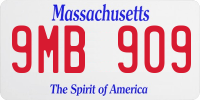 MA license plate 9MB909