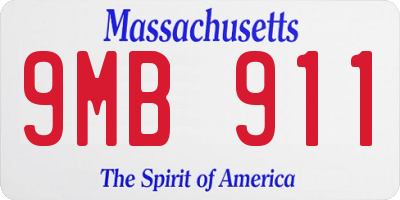 MA license plate 9MB911